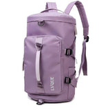 Large Capacity Travel Duffle Bag Sport Gym Backpack-Purple