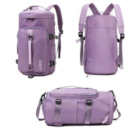 Large Capacity Travel Duffle Bag Sport Gym Backpack-Purple