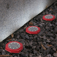 4Pcs 8LEDs Solar Power Ground Lights Outdoor Buried Garden Lawn Path Lamps -Red