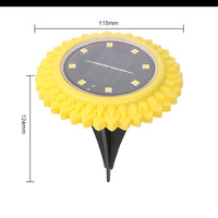 4Pcs 8LEDs Solar Power Ground Lights Outdoor Buried Garden Lawn Path Lamps -Yellow