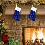 Blue Sequin Christmas Tree Skirt Snowflake Christmas Stocking Set Christmas Decorations -L