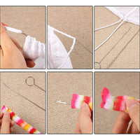 2-piece Set Loop Needle Hooks Needlework Tool Turning Fabric Tubes Straps Cross-Stitch