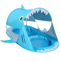 Beach Camping Tent With Pool Portable Kids Foldable Swim Sunshelter -Blue