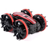 2.4Ghz Remote Control Gesture Sensor Toy Car Boat Truck 4WD Waterproof RC Amphibious Vehicle-Red