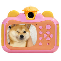 4000W Pixel Kids Instant Print Camera Photo Paper Set with 32GB Card-Pink