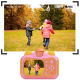 4000W Pixel Kids Instant Print Camera Photo Paper Set with 32GB Card-Pink