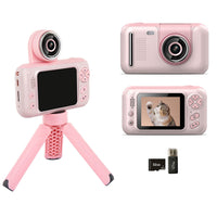 1080P Kids Selfie Flip Lens HD Compact Digital Photo and Video Camera-Pink