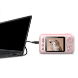 1080P Kids Selfie Flip Lens HD Compact Digital Photo and Video Camera-Pink