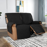 Water Resistant Non-Slip Split Recliner Couch Cover Sofa Chair Slipcovers 2-seater-Black