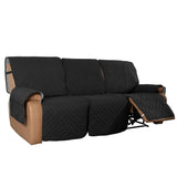 Water Resistant Non-Slip Split Recliner Couch Cover Sofa Chair Slipcovers 3-seater-Black