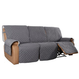 Water Resistant Non-Slip Split Recliner Couch Cover Sofa Chair Slipcovers 3-seater-Grey