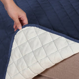 Water Resistant Non-Slip Split Recliner Couch Cover Sofa Chair Slipcovers 2-seater-Navy