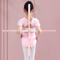 Pilates Yoga Stick Stretching Tool Back Brace Straightener Posture Corrector Stick for Adult Kids Pink