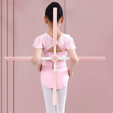 Pilates Yoga Stick Stretching Tool Back Brace Straightener Posture Corrector Stick for Adult Kids Pink