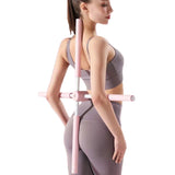 Pilates Yoga Stick Stretching Tool Back Brace Straightener Posture Corrector Stick for Adult Kids Pink
