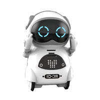Pocket RC Robot for Kids Talking Interactive Dialogue Singing Dancing Telling Story Mini Robot Toy-White