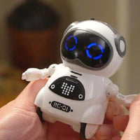 Pocket RC Robot for Kids Talking Interactive Dialogue Singing Dancing Telling Story Mini Robot Toy-White