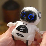 Pocket RC Robot for Kids Talking Interactive Dialogue Singing Dancing Telling Story Mini Robot Toy-White
