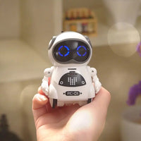 Pocket RC Robot for Kids Talking Interactive Dialogue Singing Dancing Telling Story Mini Robot Toy-White