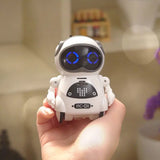 Pocket RC Robot for Kids Talking Interactive Dialogue Singing Dancing Telling Story Mini Robot Toy-White