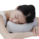 Travel U Shaped Neck Massage Pillow Heating Vibrating Neck Support Pillow - Brown
