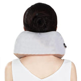 Travel U Shaped Neck Massage Pillow Heating Vibrating Neck Support Pillow - Brown