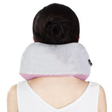 Travel U Shaped Neck Massage Pillow Heating Vibrating Neck Support Pillow - Pink
