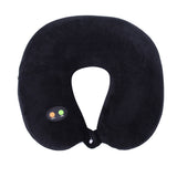 Travel U Shaped Neck Massage Pillow Vibrating Neck Pillow Neck Support Pillow - Black