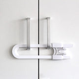 2Pcs Baby Safety Sliding Cabinet Locks Adjustable U Shaped Child Safety Cabinet Latches Door Locks for Home Safety