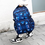 3 Pcs Set School Backpack Lunch Bag Pencil Pouch-Style 1