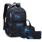 3 Pcs Set School Backpack Lunch Bag Pencil Pouch-Style 2