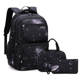 3 Pcs Set School Backpack Lunch Bag Pencil Pouch-Style 3