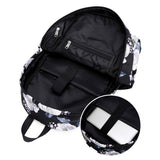 3 Piece School Backpack Lunch Bag Pencil Pouch for Teens Black