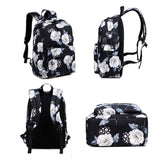 3 Piece School Backpack Lunch Bag Pencil Pouch for Teens Black