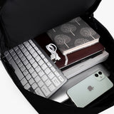 3-Piece Solid Color Men Backpack Computer Bag Business Bag Shoulder Bag Set Black