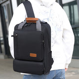 3-Piece Solid Color Men Backpack Computer Bag Business Bag Shoulder Bag Set Black