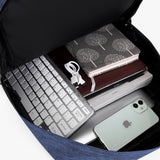 3-Piece Solid Color Men Backpack Computer Bag Business Bag Shoulder Bag Set Blue