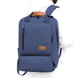 3-Piece Solid Color Men Backpack Computer Bag Business Bag Shoulder Bag Set Blue