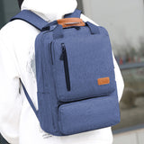 3-Piece Solid Color Men Backpack Computer Bag Business Bag Shoulder Bag Set Blue