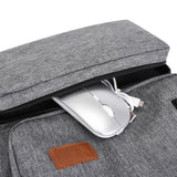 3-Piece Solid Color Men Backpack Computer Bag Business Bag Shoulder Bag Set Gray