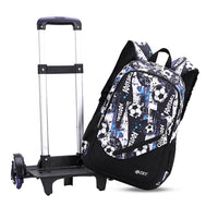 6-Wheeled Rolling School Backpack with Crossbody Bag and Pen Bag