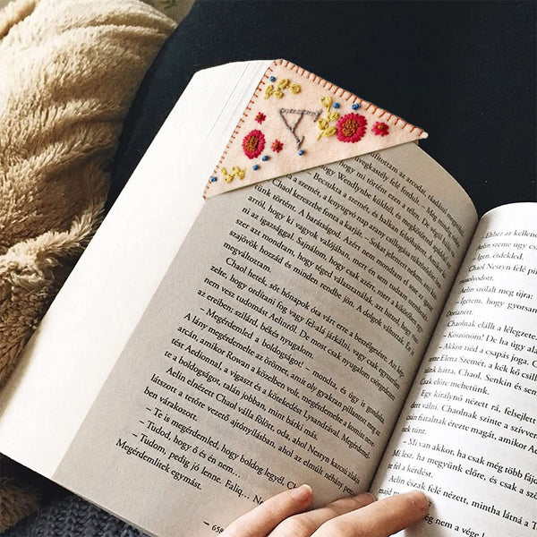 Hand Stitched Embroidered Corner Bookmark-Style 3