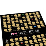 100 Dates Scratch off Bucket List Poster Couple Dating Valentines Birthday Gift