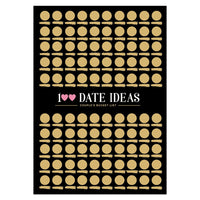 100 Dates Scratch off Bucket List Poster Couple Dating Valentines Birthday Gift