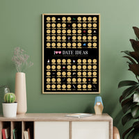 100 Dates Scratch off Bucket List Poster Couple Dating Valentines Birthday Gift