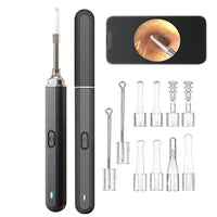 Wireless Otoscope Ear Wax Remover WiFi Earwax Removal Tool with 3mm Visual Camera Black