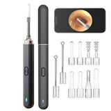 Wireless Otoscope Ear Wax Remover WiFi Earwax Removal Tool with 3mm Visual Camera Black