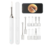 Wireless Otoscope Ear Wax Remover WiFi Earwax Removal Tool with 3mm Visual Camera White