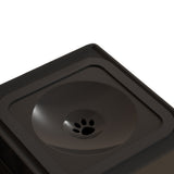 Elevated Pet Food Water Double Feeder Bowl Adjustable Height Raised Bowls with Stand-Black