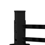 Elevated Pet Food Water Double Feeder Bowl Adjustable Height Raised Bowls with Stand-Black